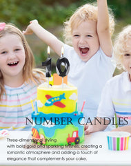 Black 12th Birthday Candles with candle pick