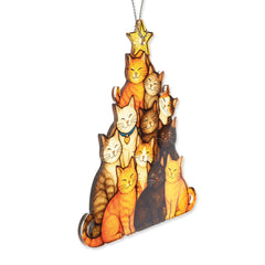Orange cats ornament with festive styling