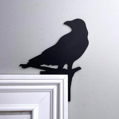 Door corner decor crow silhouette 6.5x8.5 inch PVC top piece