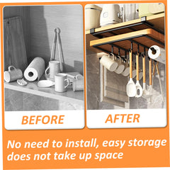 Black cutting board stand with pot lid holder