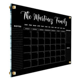 Black Family Name Calendar dry erase wall planner