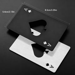 Ace of Spades Bottle Opener silver finish wallet sized