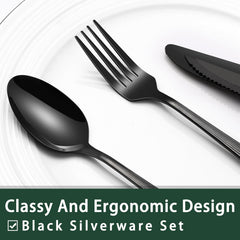 Food-grade stainless steel silverware with black finish