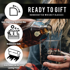 Black Lantern Rustic Moose 11oz whiskey glasses with sturdy base