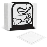 Black metal Napkin Holder with coffee time theme for countertop