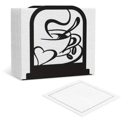 Black metal Napkin Holder with coffee time theme for countertop