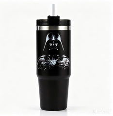 Black Tumbler with Lid And Straw For Man 30oz stainless steel