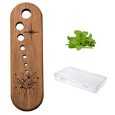 Black Walnut herb stripper with seven hole sizes