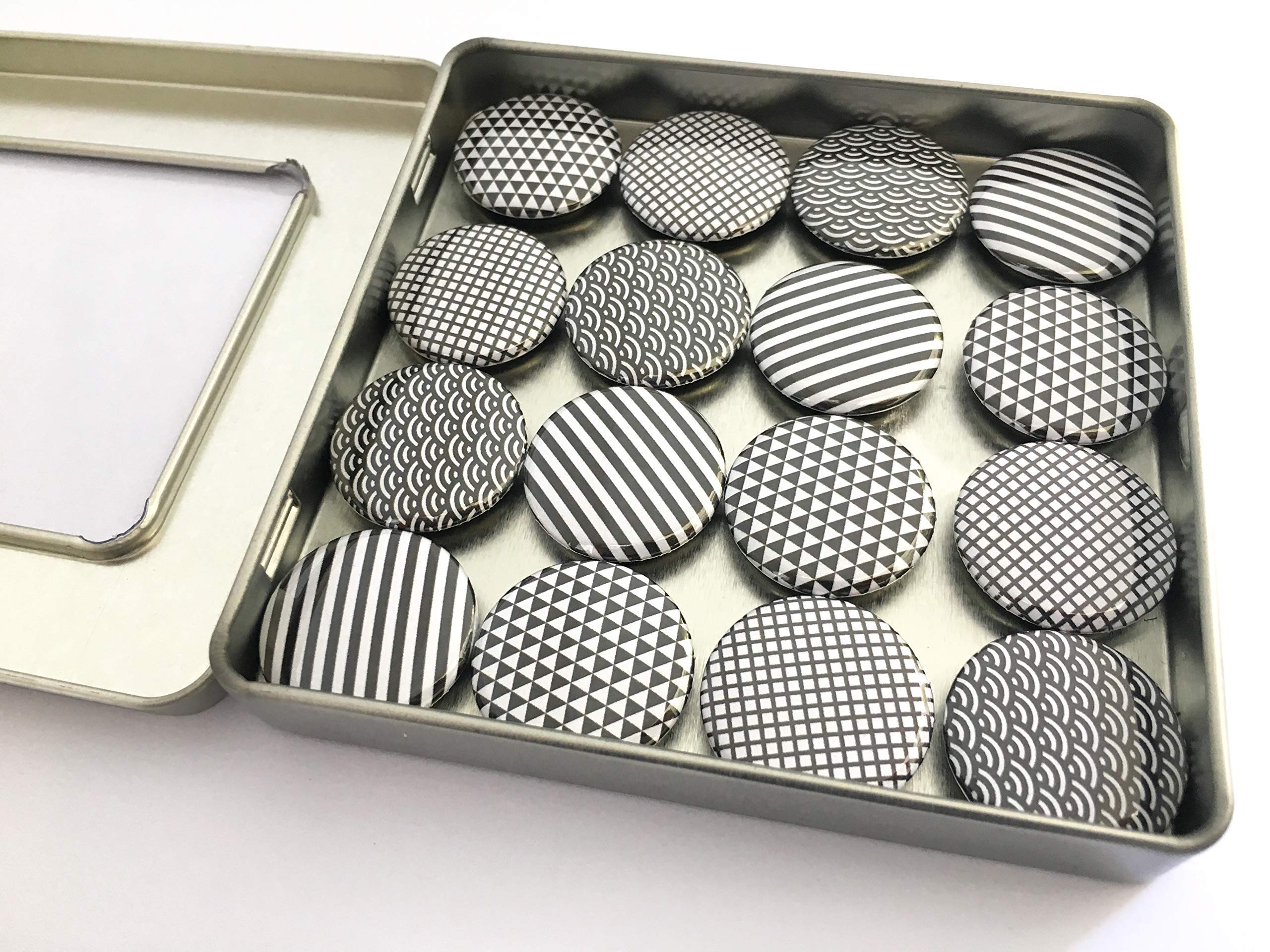 Black and White Patterns 16 Magnet Set main image