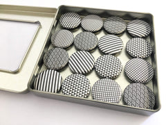 Black and White Patterns 16 Magnet Set main image