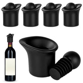 4 piece black wine stopper set for red wine