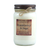 BlackBerry & Sage scented candle in 16oz mason jar