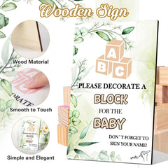 decorative square sign included in ELESTONE baby shower kit