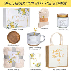 Cozy blanket and mug with lid in gift set for women
