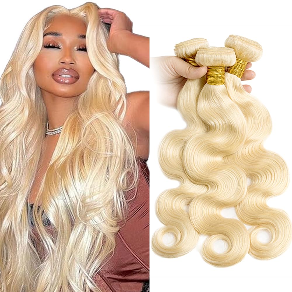Blonde Bundles 613 body wave hair bundle close up