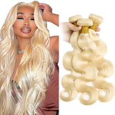 Blonde Bundles 613 body wave hair bundle close up