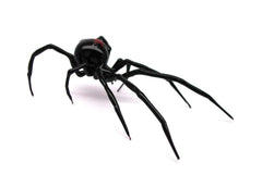 Blown Glass Insect Sculpture with red hourglass mark side angle