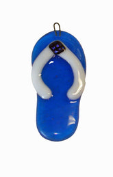 Blue and White Flip Flop ornament front view