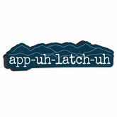 Blue App Uh Latch Uh Car Magnet on metal surface