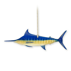 Blue Marlin wooden ornament handcrafted on birch wood
