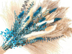 Blue Pampas Grass Bouquet with blue accents and pampas stems