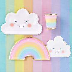 Pastel rainbow napkins included in the set image