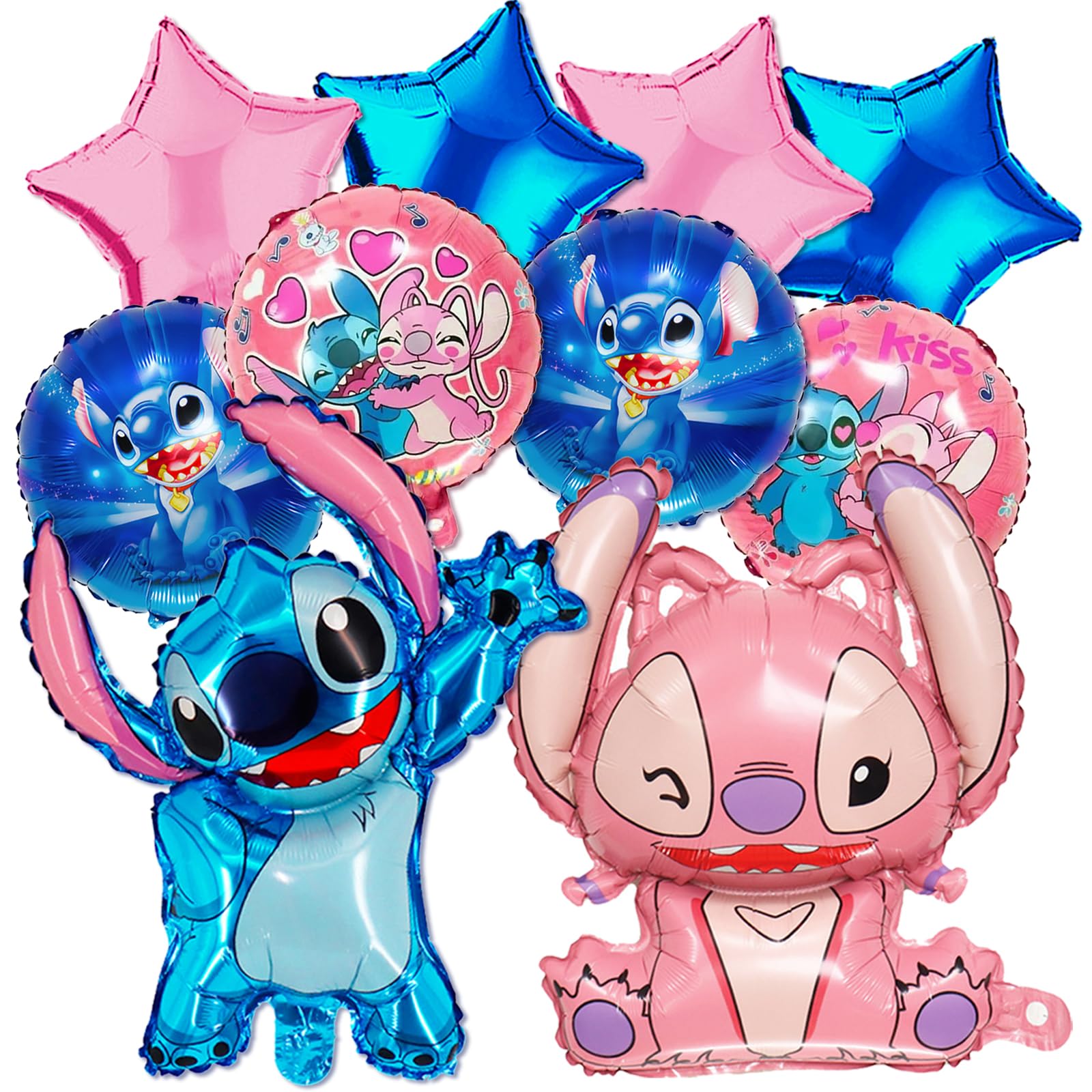 Blue and Pink foil balloons 10Pcs for birthday party decor