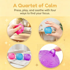 Mystic purple Kawaii Cat Mochi miniature fidget figurine