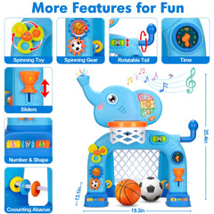 blue toddler sports toy with lights and sounds feature