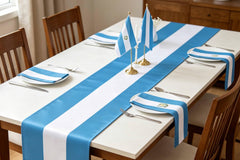 Lightweight polyester table runners for easy setup and storage