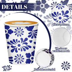 Blue and white Talavera pattern cup design for events