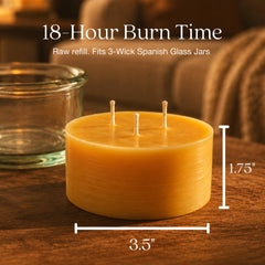 USA made Bluecorn Beeswax 3-Wick Refill