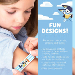 Bluey bandages 100 count packaging closeup