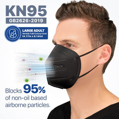 KN95 earloop mask with adjustable nose piece BNX black