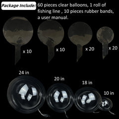 Clear Balloons Bubble 18 inch balloons 20 pcs