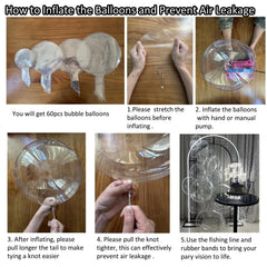 Clear Balloons Bubble 20 inch balloons 10 pcs