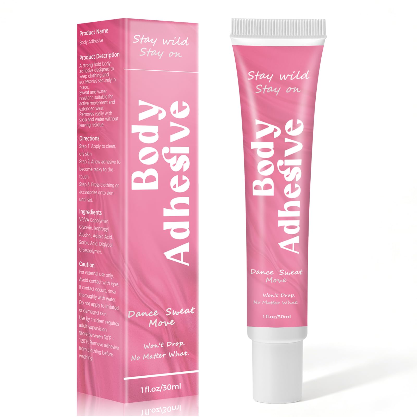 Body Adhesive Glue for Clothes & Skin used on skin and fabric