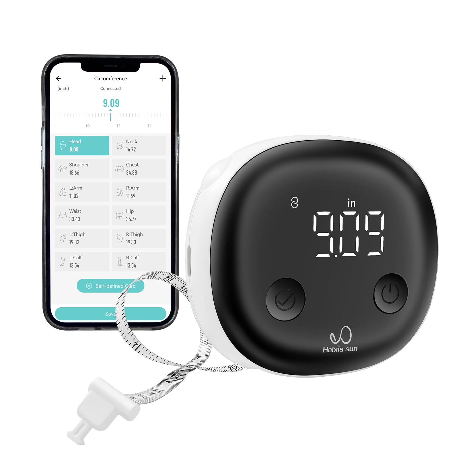 Body Tape Measure Bluetooth with compact form factor