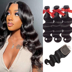 Body Wave Bundles with Closure 18 20 22 16 product image