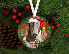 Boer goat ornament personalized for goat lovers