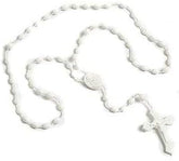 bomap plastic rosary 17inch luminous from Italy color options blue red luminous gold silver