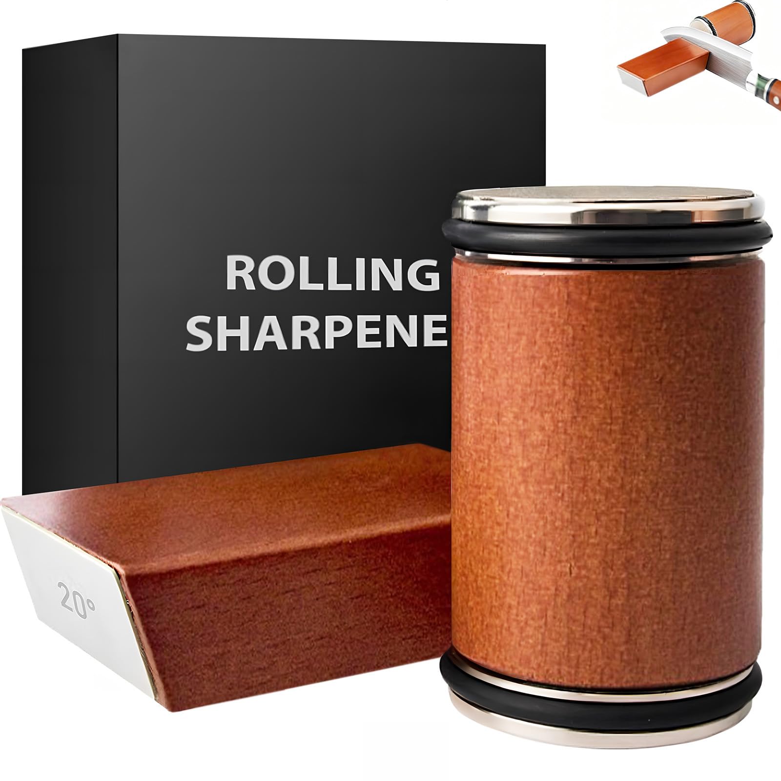 BomCot rolling knife sharpener kit with magnetic base