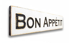 Bon Appétit sign solid wood board 40x8 ready for wall display