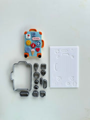 Bon Voyage travel themed cookie cutters and acrylic texturizer
