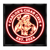 Bones & Smoke Co personalized bourbon & bones skeleton sign in wood frame