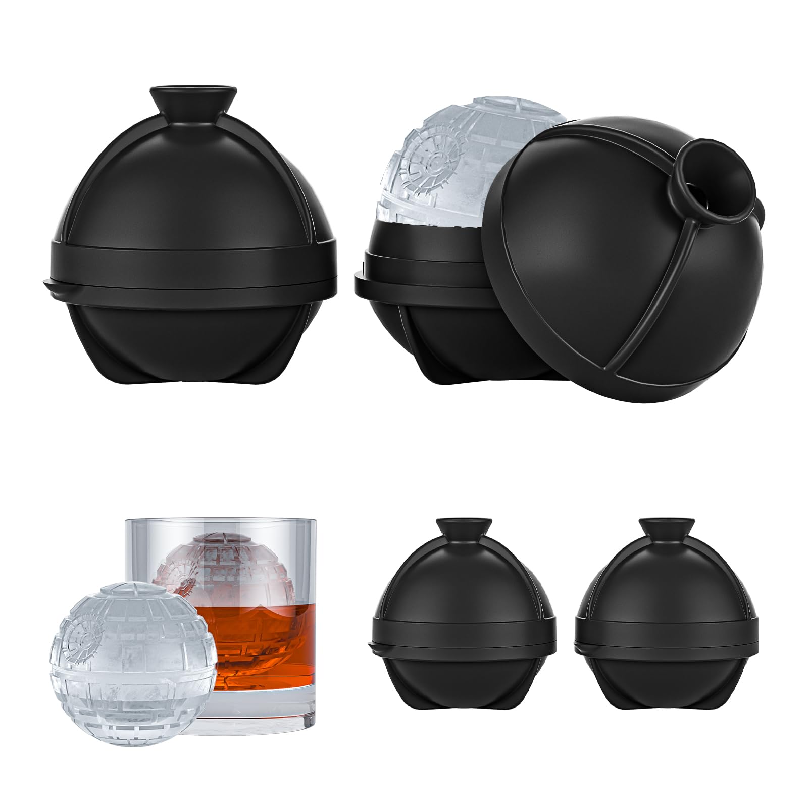 Bongpuda 3D Death Star Ice Cube Molds 4 pack in product listing