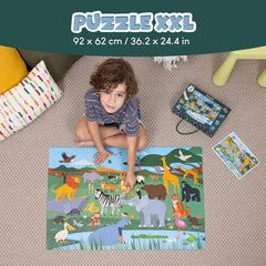 48 piece jungle animals puzzle laminated cardboard