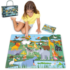 BONNYCO giant floor puzzle for kids jungle animals 36.2 x 24.4 in