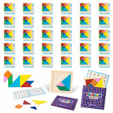 BONNYCO Tangram Puzzle wooden pack 30 in individual bags
