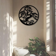 Handmade bonsai tree metal wall decor for indoor outdoor
